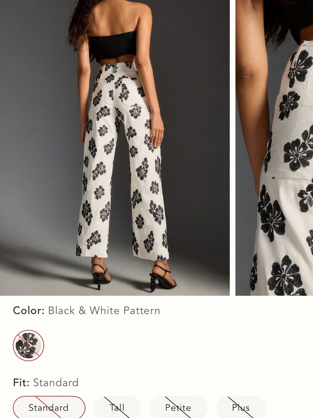 The Colette Cropped Wide-Leg Embroidered Pants by Maeve - Picture 8 of 9